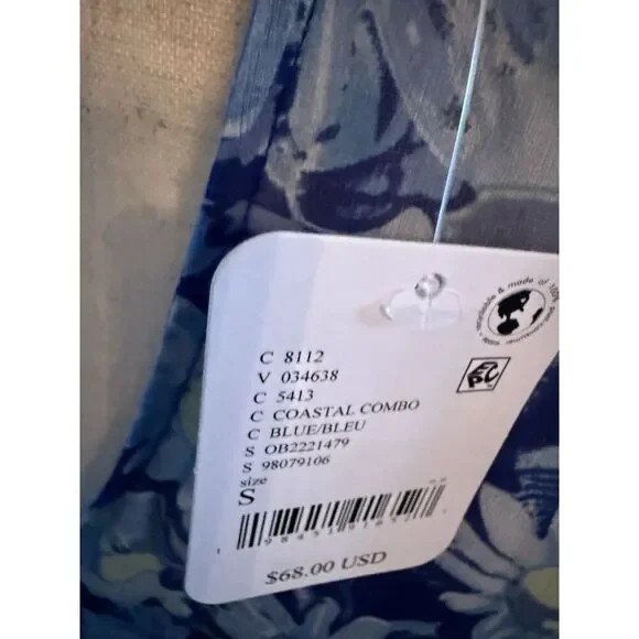 Free People Top Womens Small Blue Floral Boho Sleeveless Ruffle Tiered Summer - Picture 6 of 8